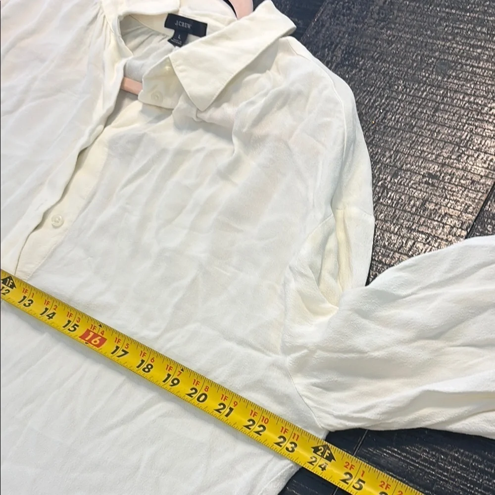 J. Crew 100% Viscose White Button Down Shirt size Large